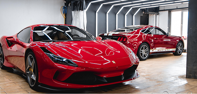 <p>Ferarri spider 1 after ceramic coating in Buffalo AutoSpa</p>
